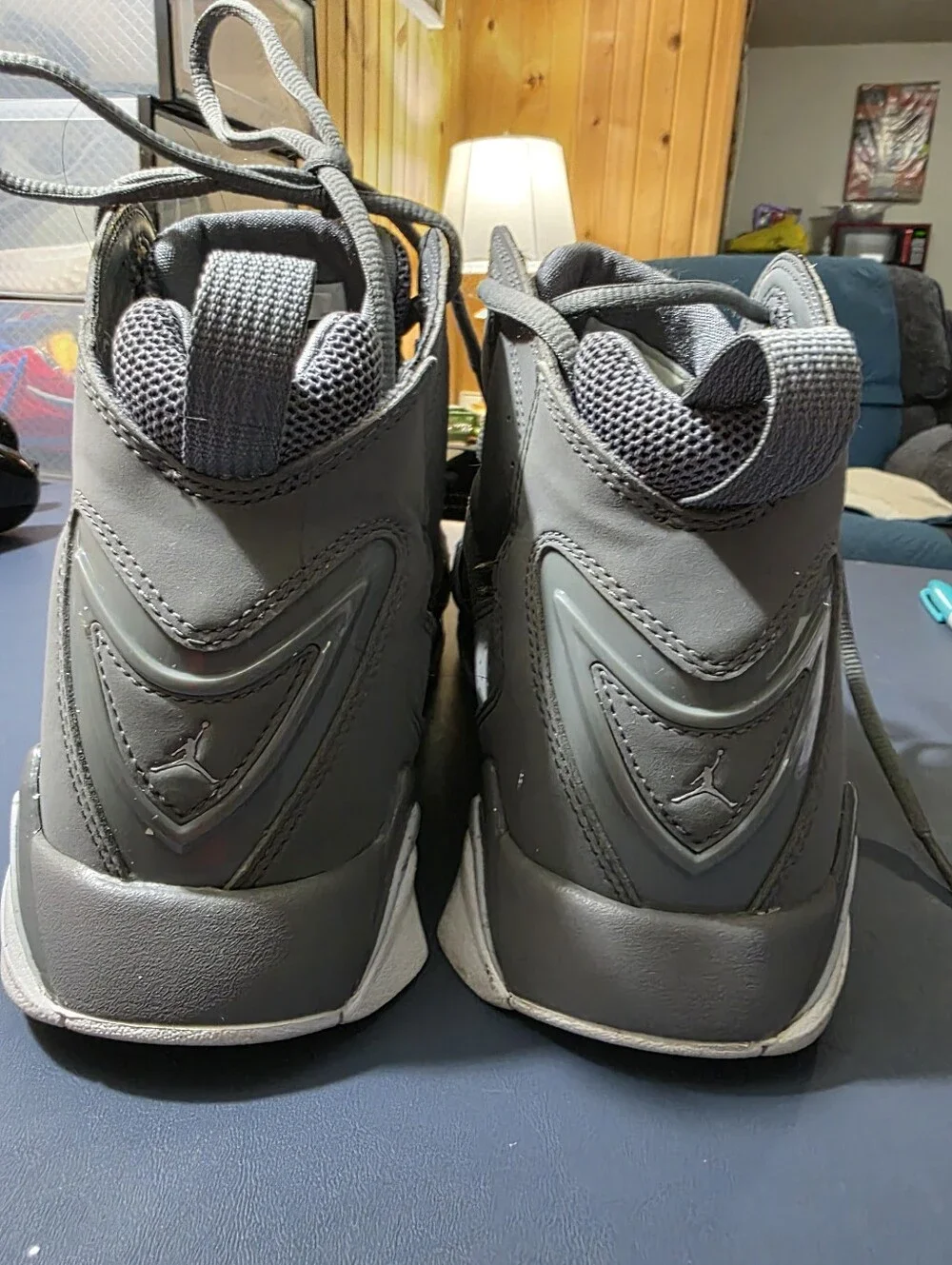 Jordan True Flight Men’s Grey High-Top Sneakers Size 10m.